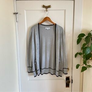 99 Jane Street Gray with Black Trim Librarian Cardigan XL